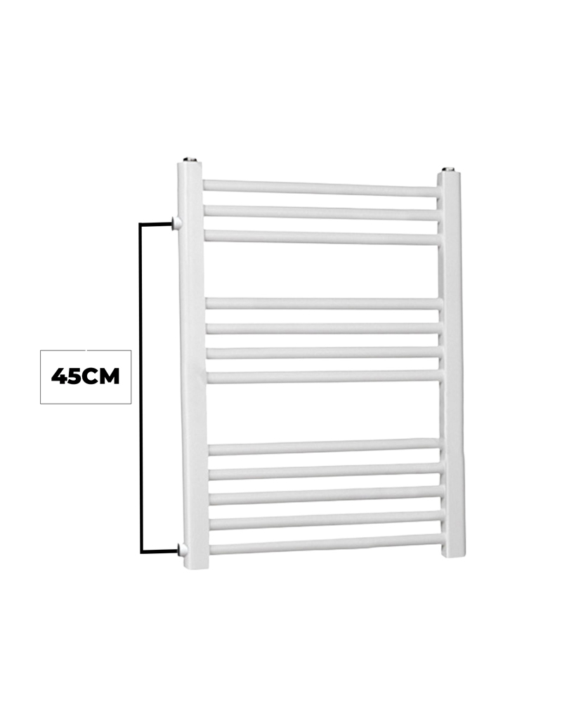 Toprak Havlupan 50/70cm 10 Borulu AKS 45 Beyaz Renk Yandan Girişli Havlupan Banyo Peteği AKS45